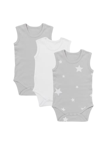 Schlummersack Bio Baby-Bodys ärmellos 3er-Pack in Grau