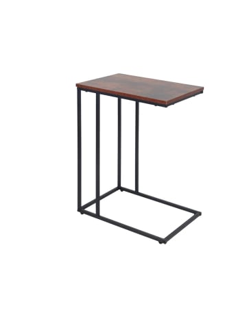 relaxdays Beistelltisch in Schwarz/ Braun - (B)50 x (H)64 x (T)35 cm