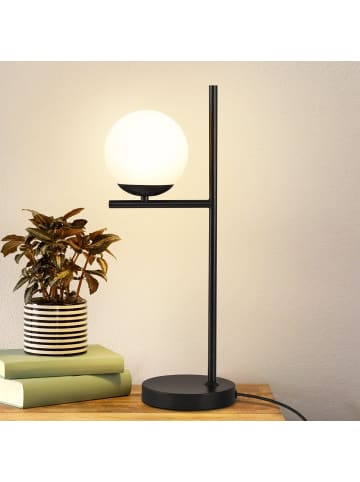 ZMH Tischleuchte 1-flammige E27 schwarz in Glas