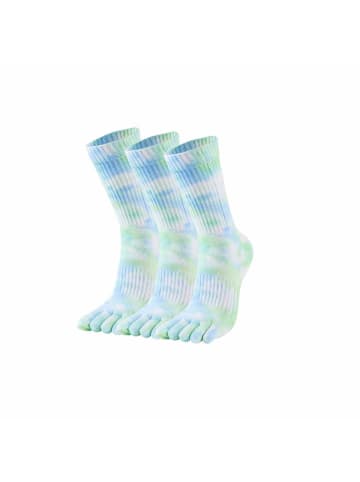 MUNADUNA 3er-Pack Lange Batik-Yoga-/Pilates-Zehensocken Anti-Rutsch in Grün
