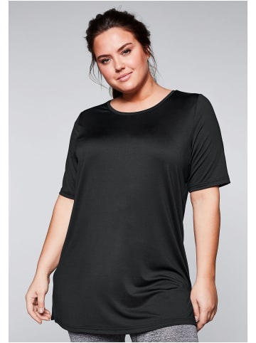 sheego Funktionslongshirt in schwarz