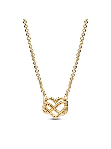 Pandora Damen-Kette Funkelndes Unendlichkeits-Herz Goldfarben