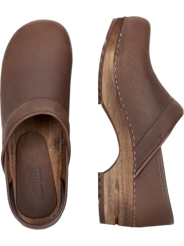Sanita Comfortwear Clog "Wood-Julie Closed" in Braun