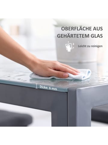 HOMCOM Esstisch-75L x 75B x 75H cm-Grau