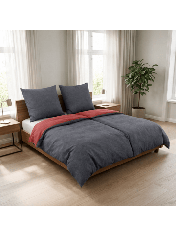 Traumschloss Melange Flanell Wendebettwäsche in rot