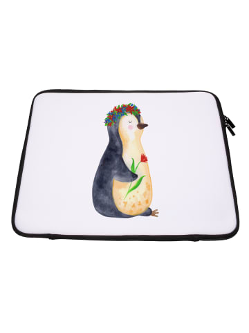 Mr. & Mrs. Panda Notebook Tasche Pinguin Blumen ohne Spruch in Weiß