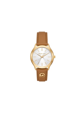 Michael Kors Quartzuhr Slim runway "gold" in Braun