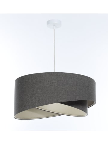 Licht-Erlebnisse Pendelleuchte Ø 40 x (T)90 cm in Weiß Grau
