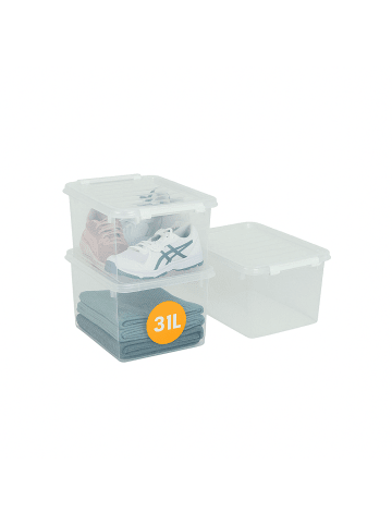 SmartStore 3er-Set Aufbewahrungsbox Classic Transparent 31L
