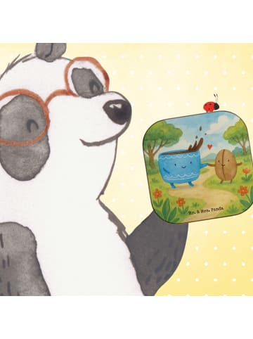 Mr. & Mrs. Panda Untersetzer Quadratisch Kaffee Bohne Design ohn... in Weiß