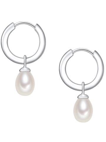 Valero Pearls Perlen-Creolen aus Sterling Silber mit Süßwasser-Zuchtperle in silber