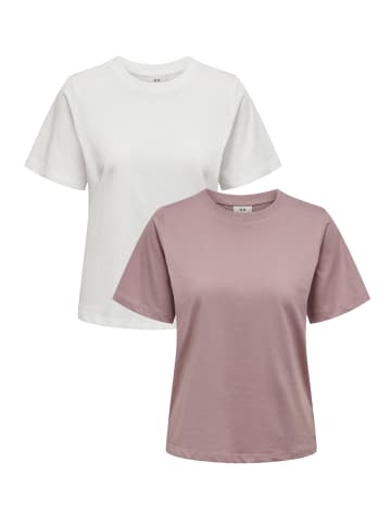 JACQUELINE de YONG Basic T-Shirt 2-er Set VMPAULA in Weiß-3