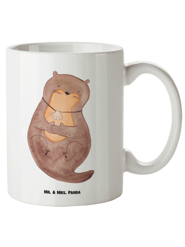 Mr. & Mrs. Panda weisse tasse Otter Muschel ohne Spruch in Weiß