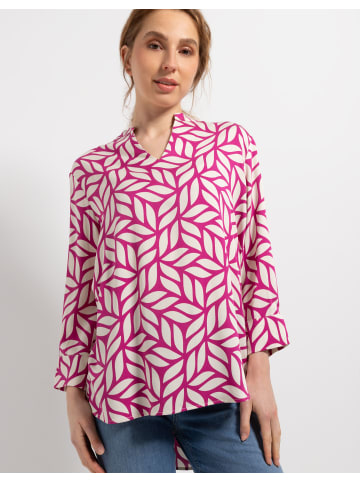 More & More Printbluse in graphical leaf print pink hibiscus
