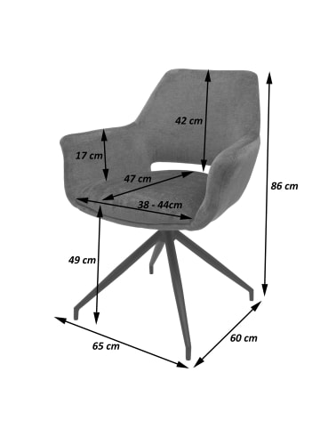 MCW 6er-Set Esszimmerstuhl M53 drehbar Auto-Position, Taupe