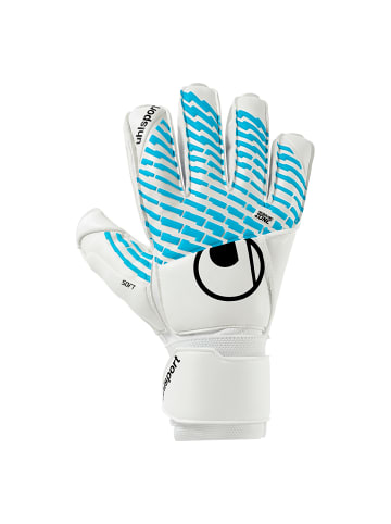 uhlsport  Torwarthandschuhe FM Cybertec Soft Flex Frame Kids in weiß/cyberblau/schwarz