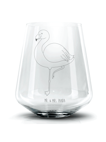 Mr. & Mrs. Panda Blümchentailglas Flamingo Classic ohne Spruch in Transparent