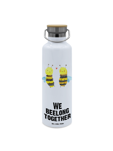Mr. & Mrs. Panda Thermo-Trinkflasche Biene Verliebt mit Spruch in Weiß