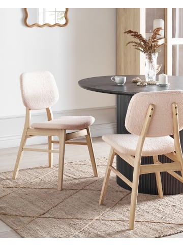 Beliani 2er-Set Esszimmerstuhl ELAINE in Braun/Beige