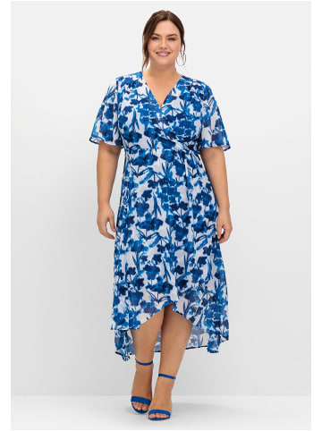 sheego Chiffonkleid in kobalt gemustert