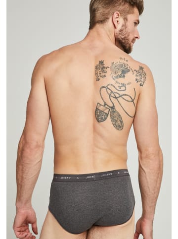 Jockey Slips Uk Classic Cotton Rib Y-Front 3 Stück in Schwarz/Grau