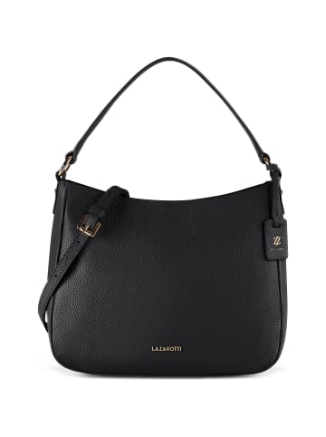 Lazarotti Bologna Leather Hobo Schultertasche Leder 27 cm in black