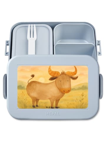 Mr. & Mrs. Panda Snackbox Sternzeichen Stier Design ohne Spruch in Blau Pastell