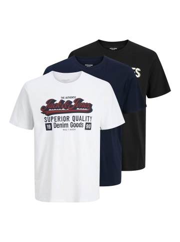 JACK & JONES PLUS 3er-Pack T-shirt in Cloud Dancer