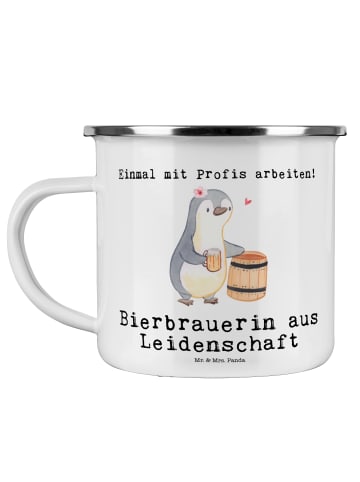 Mr. & Mrs. Panda Teebecher Bierbrauerin Leidenschaft mit Spruch in Weiß