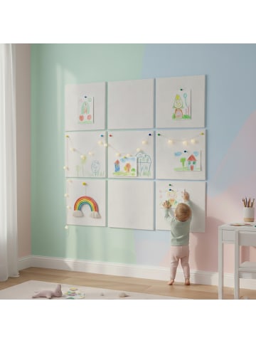 relaxdays 12 x Filzpinnwand in Weiß - (B)30 x (H)30 x (T)0,9 cm