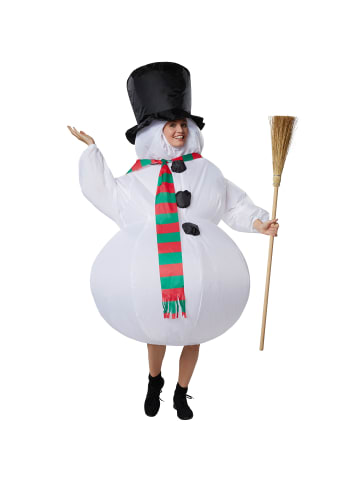 tectake Schneemann-Outfit mit Zylinder und Schal, schwarz/weiß