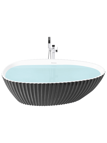 Beliani Freistehende Badewannen TEFE in Schwarz/Weiß - (W) 78 x (H) 58 x (L) 170 cm