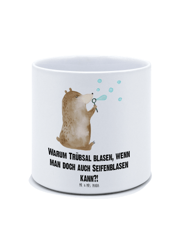 Mr. & Mrs. Panda Blumentopf Bär Seifenblasen mit Spruch in Weiß