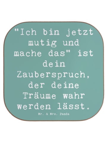 Mr. & Mrs. Panda Untersetzer für Gläser Spruch Mutig zu sich sel... in Meeresbrise