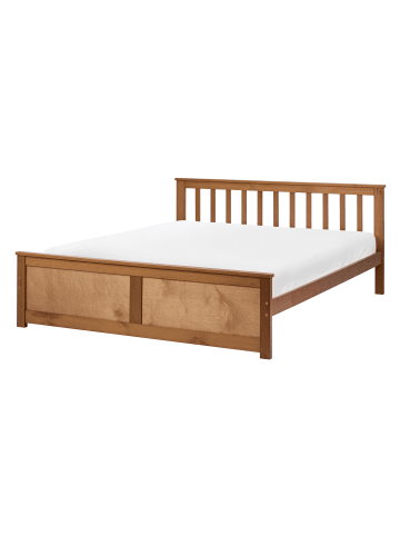 Beliani Doppelbett OLENDON in Braun - (W) 150 x (H) 82 x (L) 206 cm