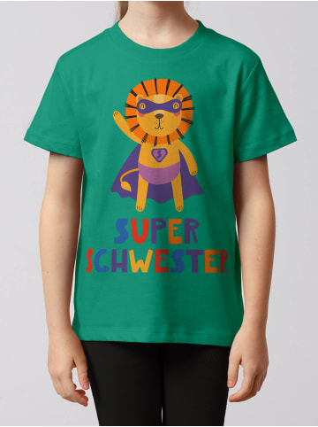 wat? Apparel T-Shirt Löwe Superschwester in Go Green
