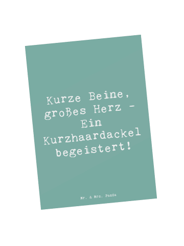Mr. & Mrs. Panda Postkarte Spruch Kurzhaardackel Herz mit Spruch in Meeresbrise