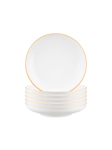Seltmann Weiden 6er Set Suppenteller Sento Home Pure Lines in ø 21,3 cm in Mango Orange