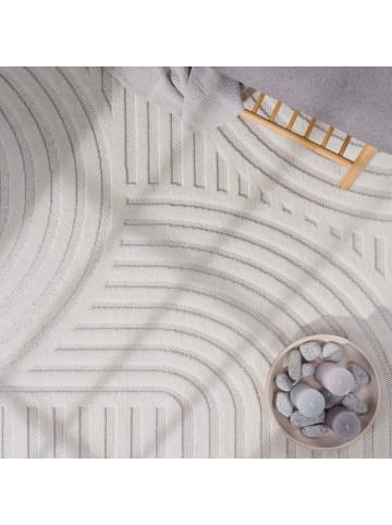 KADIMA DESIGN Teppich Kurzflor Struktur Wohnzimmer in Creme