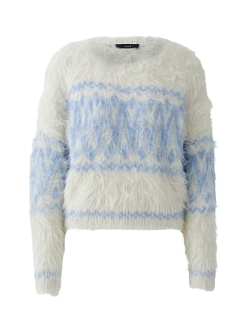 Oui Pullover in white blue