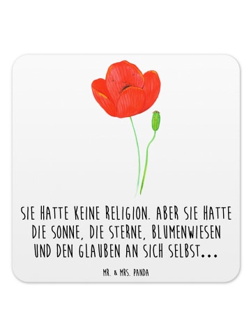 Mr. & Mrs. Panda Coaster Blume Mohnblume mit Spruch in Weiß