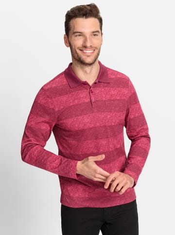 WITT WEIDEN Langarm-Poloshirt in bordeaux-kirsche