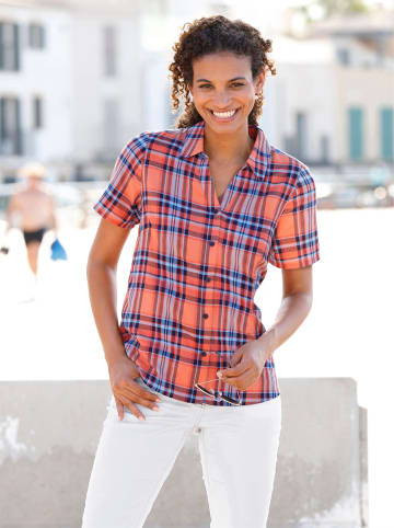 WITT WEIDEN Karo-Bluse in papaya-himmelblau-kariert