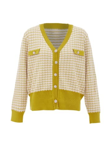 faina Cardigan in Wollweiss Senf
