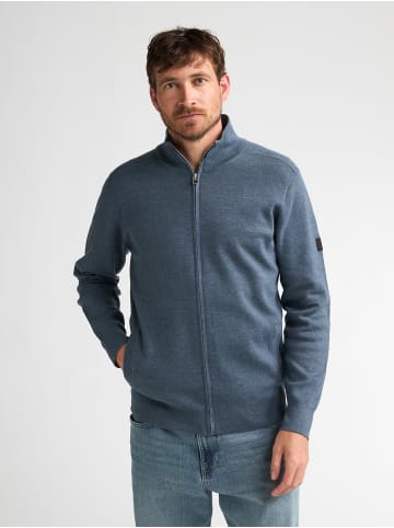Petrol Industries Melierte Strickjacke mit Zipper ironfield in Blau