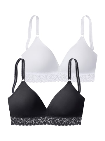 PETITE FLEUR Bralette-BH in schwarz+weiß