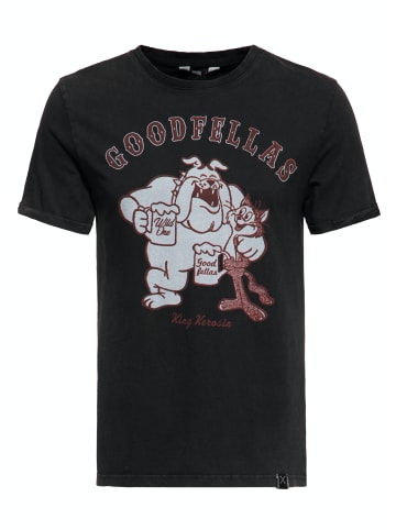 King Kerosin King Kerosin Oil Washed T-Shirt Goodfellas in schwarz