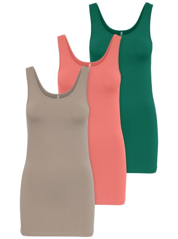 ONLY 3er-Set New Long Tank Top in Mix 1