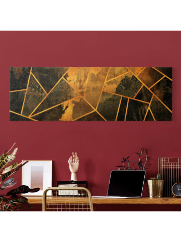 WALLART Leinwandbild Gold - Onyx mit Gold in Schwarz