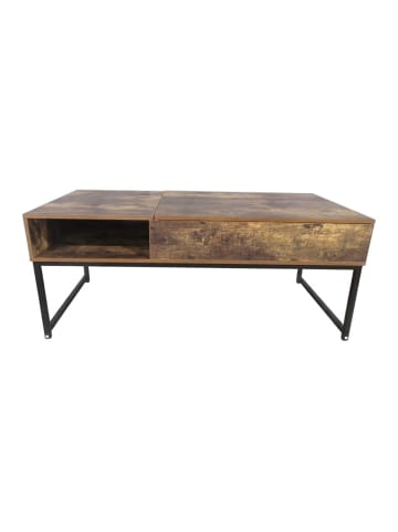 relaxdays Couchtisch in Dunkelbraun - (B)110 x (H)45 x (T)50 cm